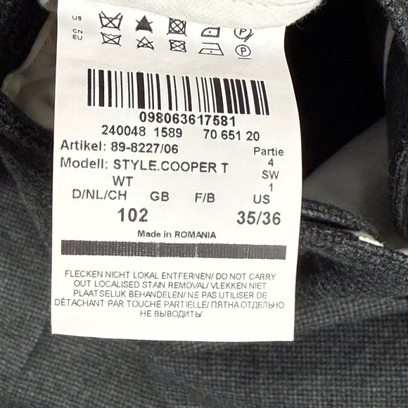 Brax Pants Size 35/36 Gray Black Patterned‎ Flat Front Regular Fit Dress Men's - Picture 8 of 13